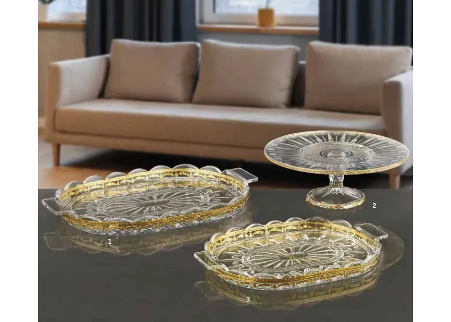 obrazek 1 Elegancka patera zdobiona złotem w 3 wariantach