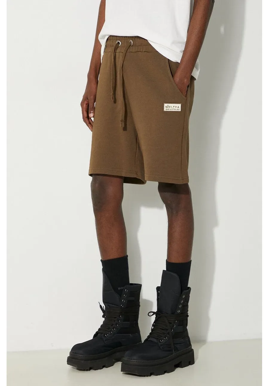obrazek 1 Alpha Industries szorty bawełniane kolor brązowy 106365.629-BRAZOWY