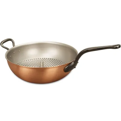 Zdjęcie Miedziana patelnia do risotto 28 cm z uchwytem pomocniczym + wkład