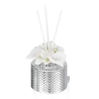 Picture A unique silver air freshener with calla flowers