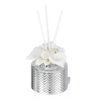 Picture A unique silver air freshener with calla flowers