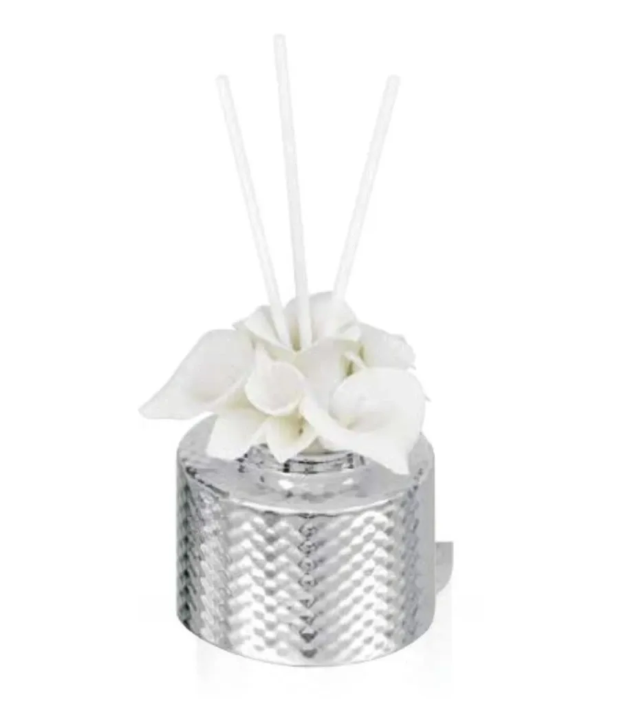 obrazek 1 Wyjątkowy srebrny odświeżacz powietrza z kwiatami kalii