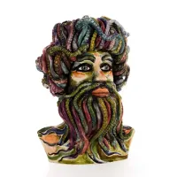 Picture Head of the Creation of the Abyss - Italian sculpture made of ceramics