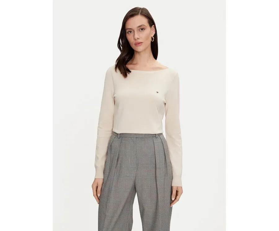 obrazek 1 Tommy Hilfiger Sweter WW0WW40099 Beżowy Regular Fit