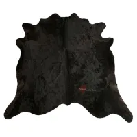 Picture Black cowhide rug - 214x216 cm