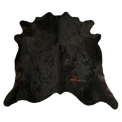 Zdjęcie Dywan ze skóry bydlęcej w kolorze czarnym - 214x216 cm