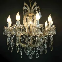 Picture Restored crystal chandelier from around 1950