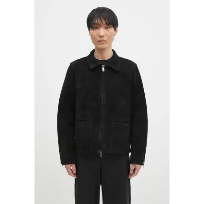 Zdjęcie Filling Pieces kurtka zamszowa Leather Jacket Suede męska kolor czarny przejściowa 75922791861