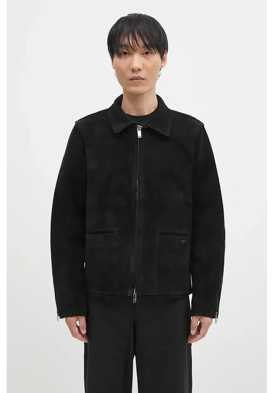 obrazek 1 Filling Pieces kurtka zamszowa Leather Jacket Suede męska kolor czarny przejściowa 75922791861