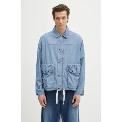Zdjęcie Barbour koszula lniana Barbour Durham Chambray Casual Jacket męska kolor niebieski regular MCA1038