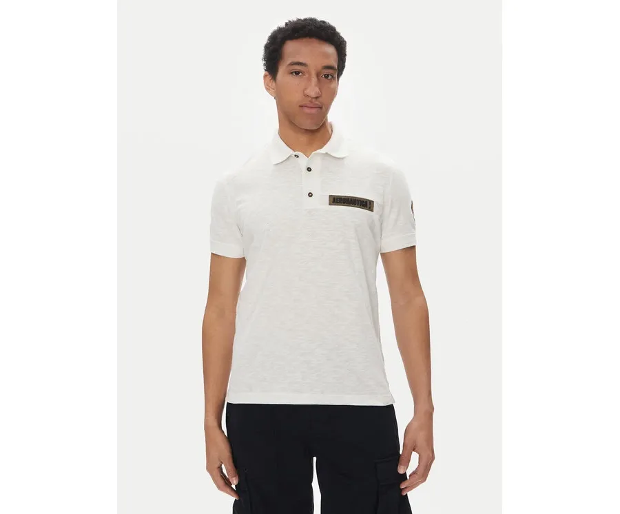 obrazek 1 Aeronautica Militare Polo 251PO1865J680 Biały Regular Fit