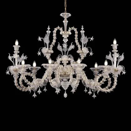 Zdjęcie Włoska wyjątkowa lampa sufitowa ze szkła murano - wykonana ręcznie