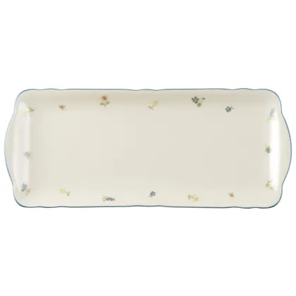 Zdjęcie Stylowy prostokątny porcelanowy półmisek na ciasto 34,5x15 cm - Seltmann Weiden