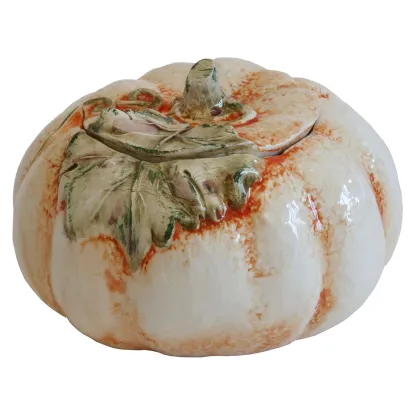 Zdjęcie Niesamowita mała ceramiczna waza w kształcie dyni 14 cm - Virginia Casa