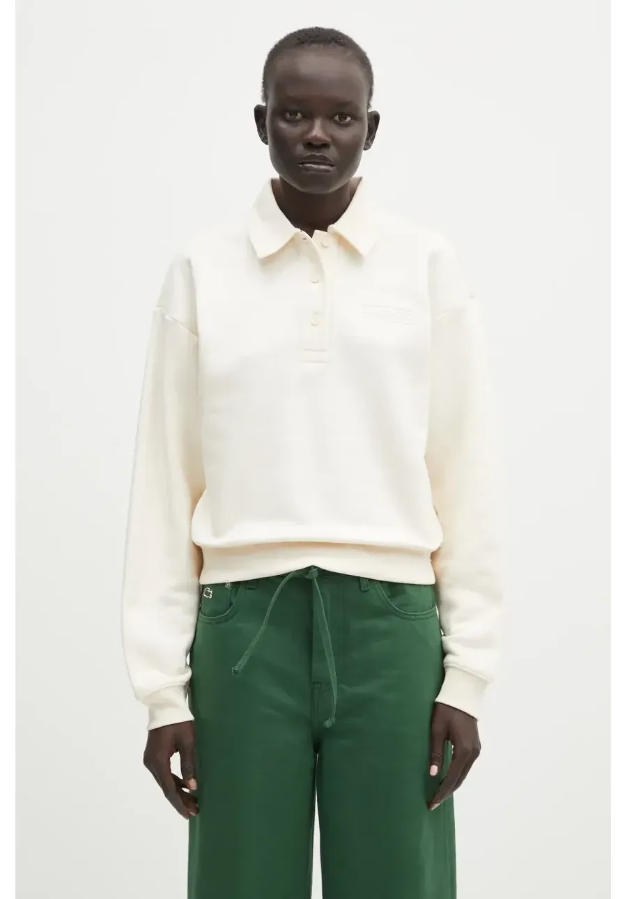 obrazek 1 Lacoste bluza bawełniana damska kolor beżowy gładka SF0351