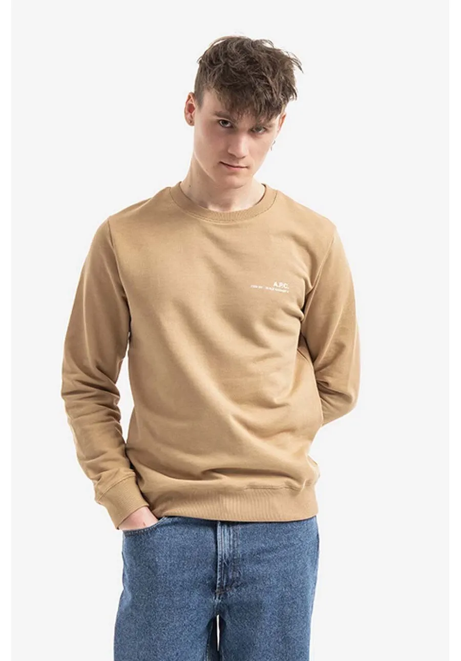obrazek 1 A.P.C. bluza bawełniana Sweat Item męska kolor beżowy gładka COEAS.H27608-DARKNAVY