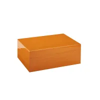 Zdjęcie Stylowy pomarańczowy humidor na cygara wykonany z cedru