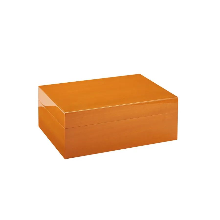 obrazek 1 Stylowy pomarańczowy humidor na cygara wykonany z cedru