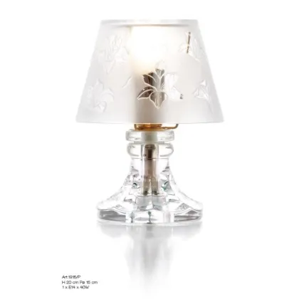 Zdjęcie Lampa stołowa z kryształu florenckiego z grawerowaną gardenią – Il Paralume Marina