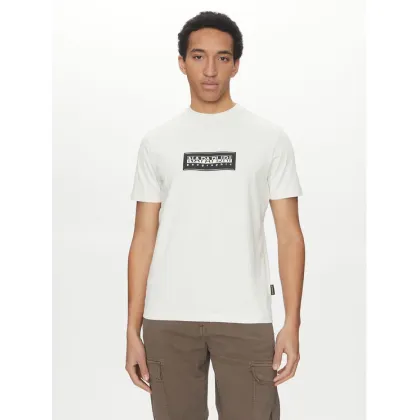 Zdjęcie Napapijri T-Shirt S-box Logo NP0A4I3L Écru Regular Fit