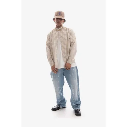 Zdjęcie Ader Error koszula bawełniana męska kolor beżowy relaxed z kołnierzykiem klasycznym BMADSSSH0104ST-ST