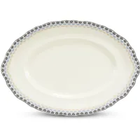 Picture A stylish oval porcelain bowl decorated with a subtle motif - Leander