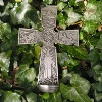 Picture The unique baptismal font of St. Patrick's Day made of pewter