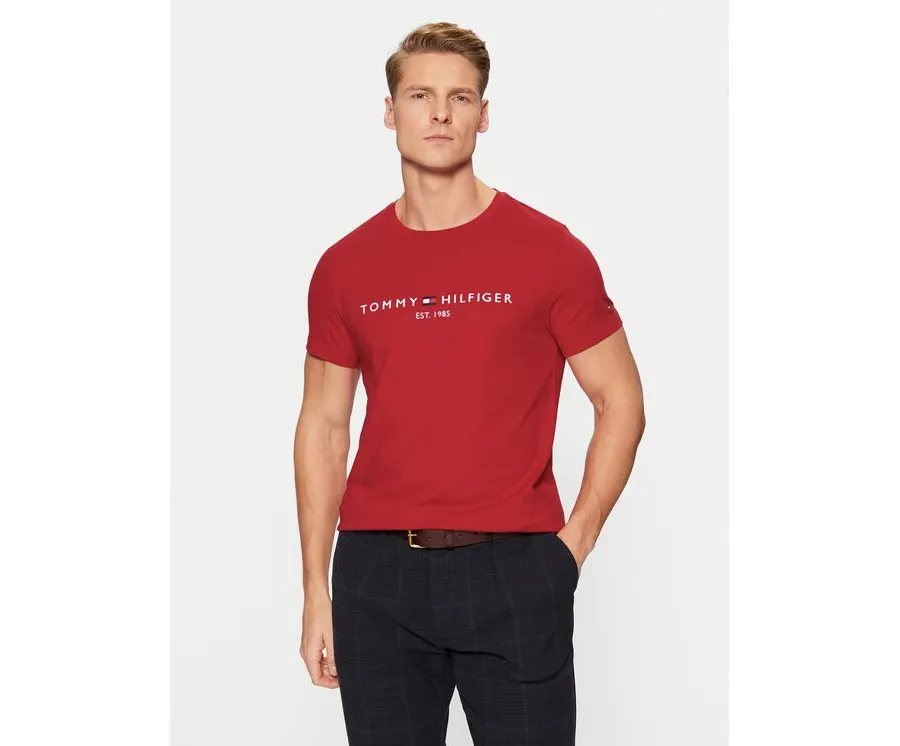 obrazek 1 Tommy Hilfiger T-Shirt Tommy Logo MW0MW11797 Czerwony Regular Fit
