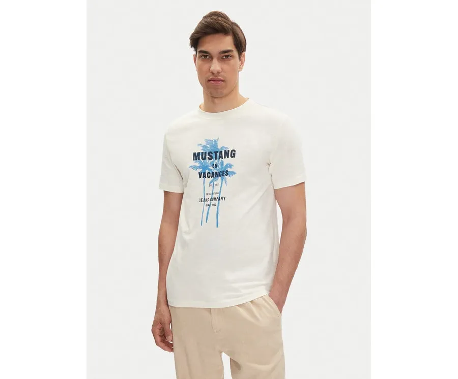 obrazek 1 Mustang T-Shirt Austin 1016490 Biały Regular Fit