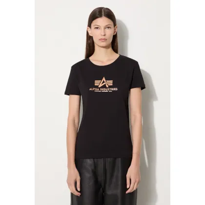 Zdjęcie Alpha Industries t-shirt bawełniany New Basic T Foil Print kolor czarny 196051FP.365-CZARNY