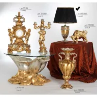 Picture Small lamp with four Swarovski festoons - parallel, black lampshade - Valle d'oro Patchi