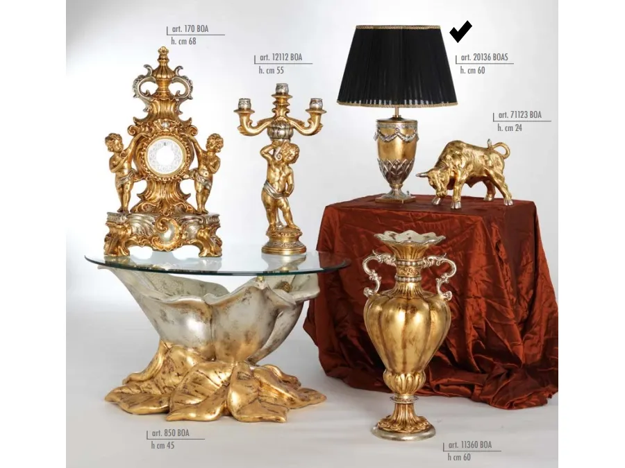 obrazek 1 Mała lampa z czterema festonami Swarovskiego - równoległa, czarny abażur - Valle d'oro Patchi