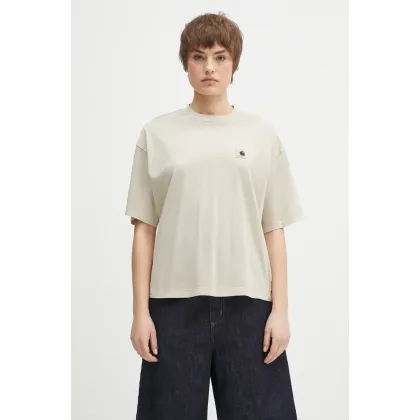 Zdjęcie Carhartt WIP t-shirt bawełniany S/S Nelson T-Shirt damski kolor beżowy I033051