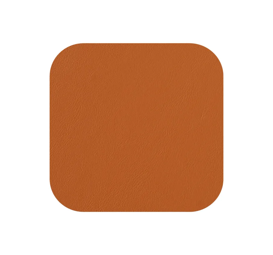 obrazek 2 Skórzana kwadratowa podkładka pod szklankę 12x12 cm w kolorze bursztynowym i bordowym