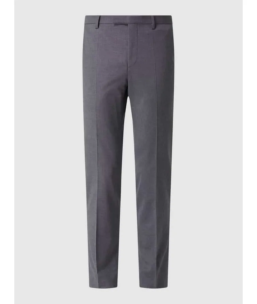 obrazek 1 Spodnie materiałowe o kroju slim fit z dodatkiem żywej wełny