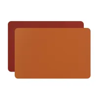 Picture Leather protective desk pad in cognac and burgundy colors