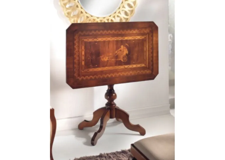obrazek 2 Elegancki antyczny stolik kawowy Sorrento z drewna orzechowego