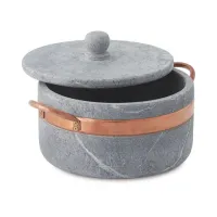 Picture Soapstone pot with 2 handles and lid ø 27 cm - Cu Artigiana
