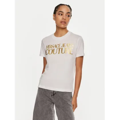 Zdjęcie Versace Jeans Couture T-Shirt 77HAHT01 CJ00T Biały Regular Fit