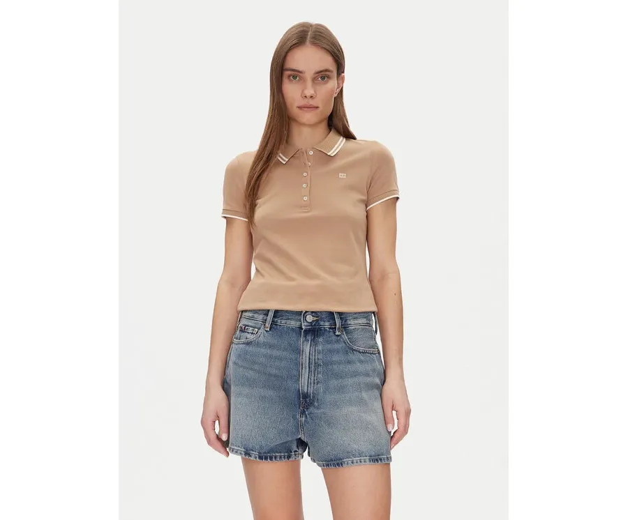 obrazek 1 Tommy Hilfiger Polo Feminine Sporty Slim Polo Ss WW0WW44517 Khaki Regular Fit