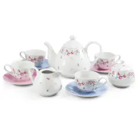 Zdjęcie 11-elementowy stylowy zestaw do herbaty z porcelany z kolekcji RoseLine – Leander