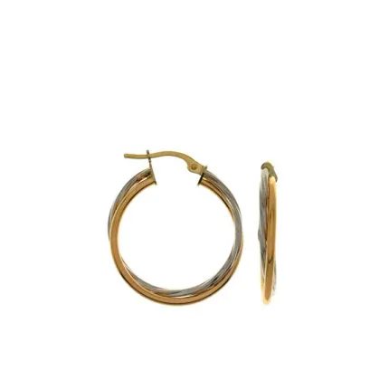 Zdjęcie Piękne podwójne złote kolczyki 20 mm