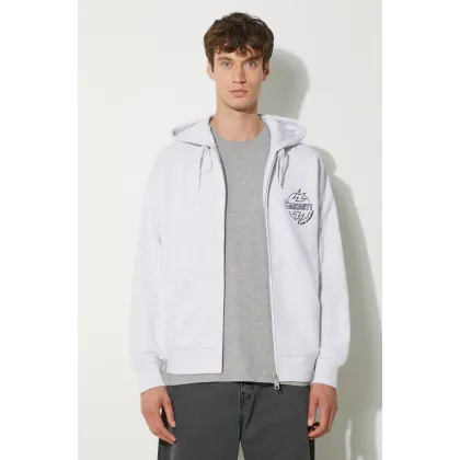 Zdjęcie Carhartt WIP bluza bawełniana Hooded Ablaze Jacket męska kolor szary z kapturem z aplikacją I033623.00OXX