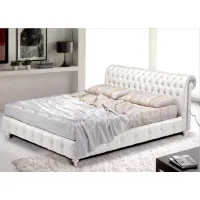 Zdjęcie Łóżko chesterfield ze skóry do materaca 180x200cm