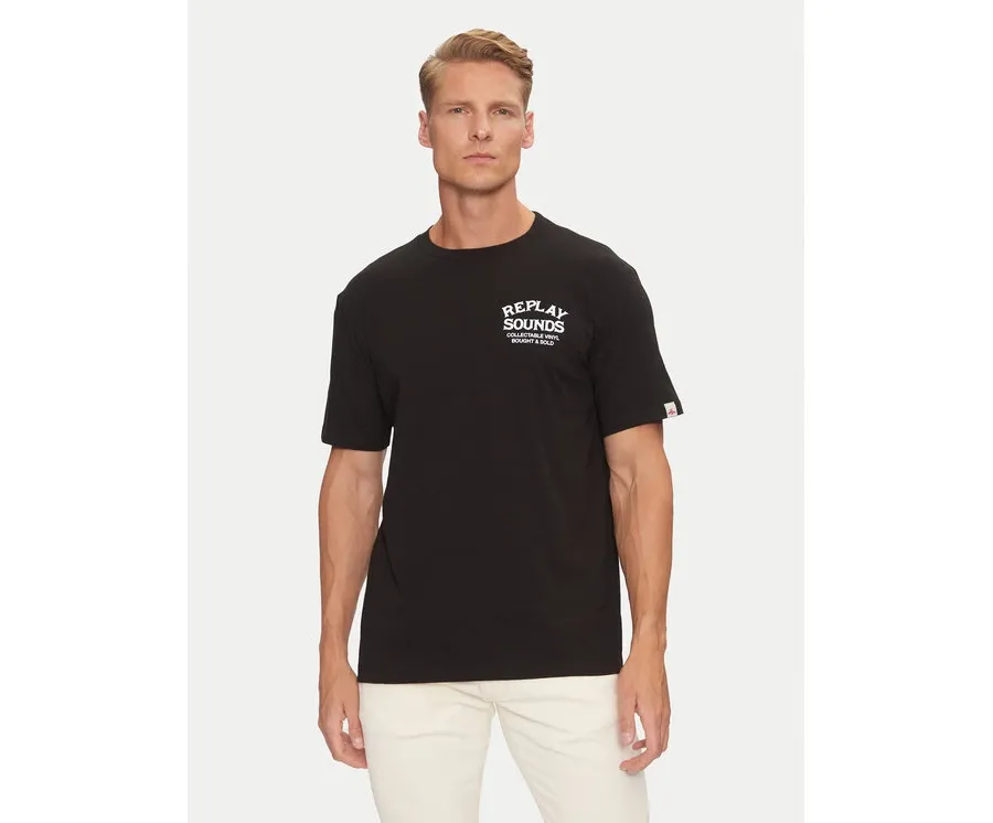 obrazek 1 Replay T-Shirt M6959 .000.2660 Czarny Regular Fit REPLAY