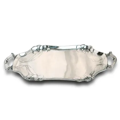 Picture A beautiful tray with handles decorated with flowers