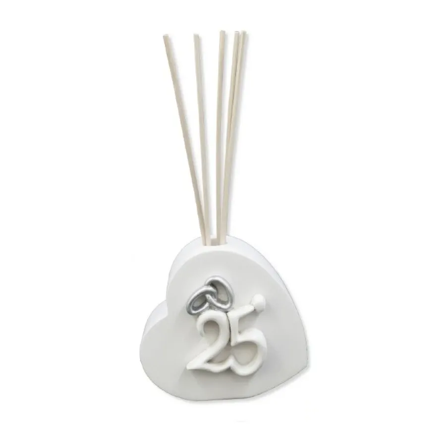 obrazek 1 Piękny dyfuzor w kształcie serca z okazji 25 rocznicy ślubu oraz perfumy czarna orchidea 15 ml