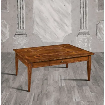 Zdjęcie Prostokątny stolik kawowy z szufladą z wkładką - Zanini