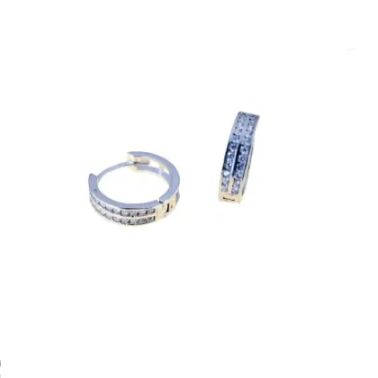 Zdjęcie Piękne damskie kółka z cyrkoniami śr.11mm