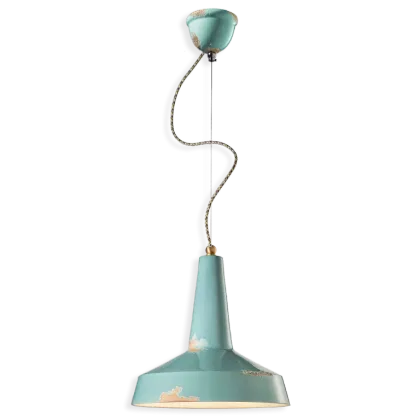 Zdjęcie Włoska duża lampa wisząca w stylu vintage o oryginalnym wzornictwie